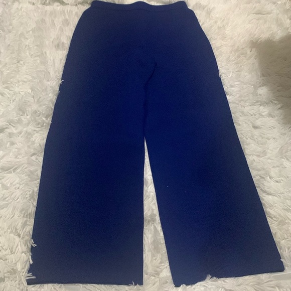 St. John Knit Blue Wide-Leg Pants - Picture 1 of 4